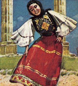 Ragazza in costume nazionale della Grecia