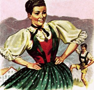 Ragazza in costume del Tirolo austriaco da English School