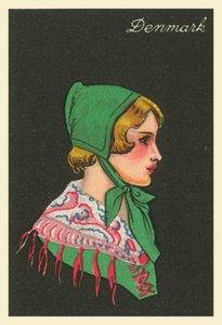 Ragazze di molti paesi: Danimarca (litografia a colori)