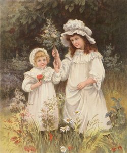 Ragazze che Raccolgono Fiori in un Prato