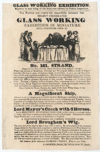 Mostra di lavorazione del vetro, 161 Strand, luglio 1834 da English School