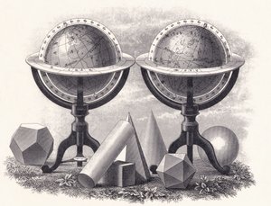 Globi della Terra e dei Cieli con Forme Geometriche da English School