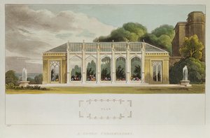 Conservatorio gotico, 1832 (incisione a colori) da English School