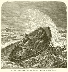 Grace Darling e suo padre partono per il relitto da English School