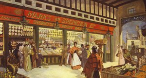 Grainger Market Hall Bazaar Newcastle, esiste ancora nella sua forma originale, 1895 da English School