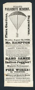 Grande discesa con paracadute, Flora Gardens, Bayswater, 12 agosto 1839 da English School