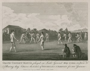 Grande partita di cricket giocata al Lords Ground, Marylebone, Londra