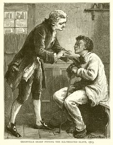 Granville Sharp che compatisce lo schiavo maltrattato, 1703 da English School