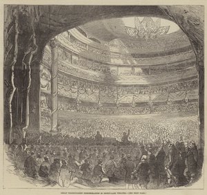 Grande dimostrazione protezionista al Drury-Lane Theatre da English School