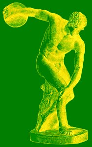 Atleta greco che lancia il disco, illustrazione da Cassells Illustrated Universal History di Edward Ollier, 1890