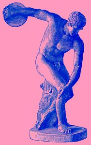 Atleta greco che lancia il disco, illustrazione da Cassells Illustrated Universal History di Edward Ollier, 1890 da English School