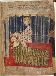 Moglie del Cavaliere Verde e Gawain, illustrazione da 