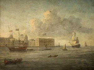 Ospedale di Greenwich, al largo del quale si trova lo yacht reale da English School