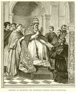 Gregorio IX riceve le Decretali (Camera Della Segnatura) da English School