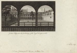Gresham College, dove si tennero le prime riunioni della Royal Society da English School