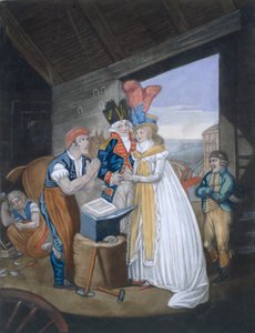 Gretna Green, o il matrimonio rovente, pub. Da Aurrie & Whittle, 1794 da English School