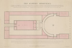 Piano del terreno del Memoriale di Albert, come proposto a Burlington House da English School