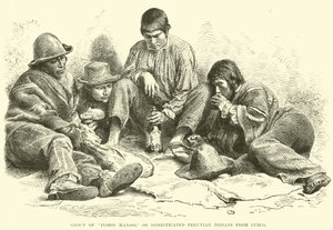 Gruppo di Indios Mansos, o indiani peruviani domestici di Cuzco da English School