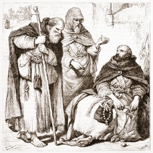 Gruppo di frati mendicanti, illustrazione da La storia del protestantesimo di James Aitken Wylie (1808-1890), pub. 1878 da English School