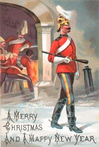 Guardia militare, cartolina di Natale da English School