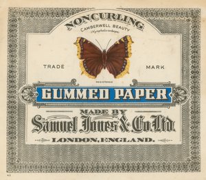 Carta gommata, prodotta da Samuel Jones & Co Ltd, Londra da English School