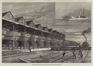Cannoniere pronte per essere varate a Haslar, porto di Portsmouth da English School