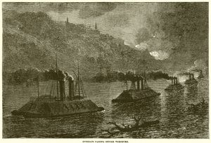 Cannoniera che passa davanti a Vicksburg da English School