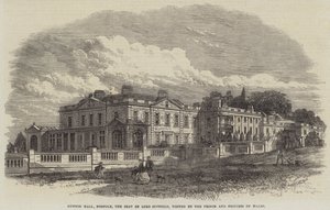Gunton Hall, Norfolk, la residenza di Lord Suffield, visitata dal Principe e dalla Principessa di Galles (incisione) da English School