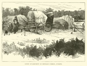 Accampamento di zingari a Mitcham Common, Surrey