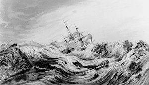 HMS Dorothea comandata da David Buchan spinta nel ghiaccio artico da English School