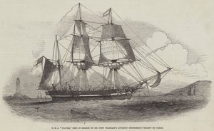 HMS "Plover," inviata alla ricerca della spedizione artica di Sir John Franklin (incisione) da English School