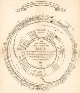 Le due viste di Parigi di H A Barker, Panorama, Leicester Square, Londra