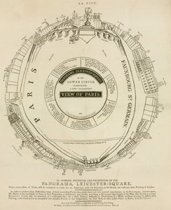 Veduta di H. A. Barker di Parigi, Panorama, Leicester Square, Londra da English School