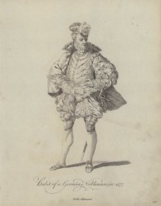 Abito di un nobile tedesco nel 1577 (incisione) da English School