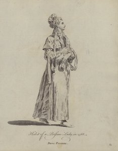 Abito di una dama persiana nel 1568 (incisione)