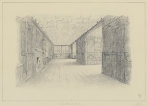 Haddon Hall, La Sala da Ballo (litografia) da English School
