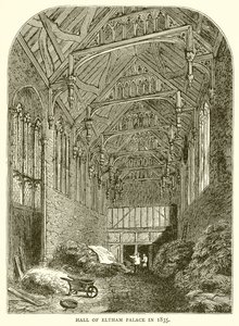 Sala del Palazzo di Eltham nel 1835 da English School