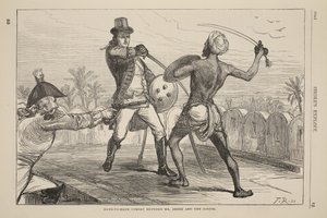 Combattimento corpo a corpo tra Mr. Shore e il Goojur, illustrazione da Cassells Illustrated History of England