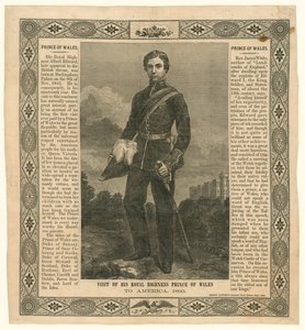 Fazzoletto commemorativo del viaggio del Principe di Galles in America, 1860