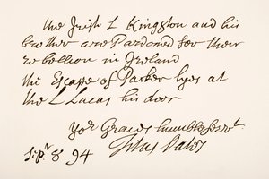 Scrittura e firma di Titus Oates, 1694 da English School