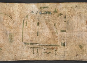 Harley Roll Y 6, Roundel 16v, Sul verso dei Roundel 14-18 ci sono una serie di disegni del XIV secolo, in due registri, con scene dal libro di I Samuele, capitoli 1-4, dalla 