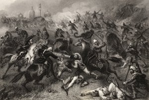 La colonna di Havelock attacca i ribelli davanti a Cawnpore nel 1857, da 