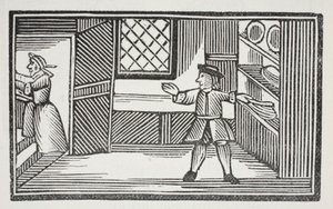 Andò alla dispensa e si servì di pane e burro, illustrazione da Chap-books del XVIII secolo di John Ashton, pub. 1882 da English School