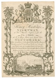 Henry Hastings, Nightman, biglietto da visita