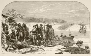Henry Hudson offre liquore agli indiani nel 1609