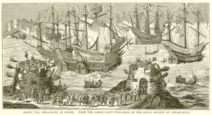 Enrico VIII che si imbarca a Dover