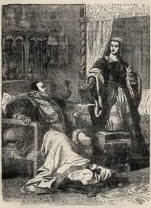Enrico VIII e la Regina Caterina Parr - incisione da 
