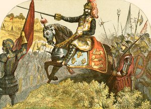 Enrico V alla battaglia di Agincourt da English School