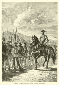 Enrico V rivede le sue truppe prima di Agincourt da English School