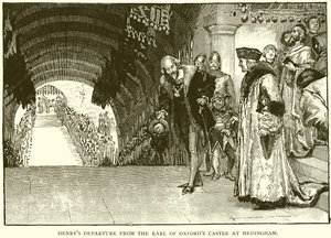 Partenza di Enrico dal Castello del Conte di Oxford a Hedingham da English School